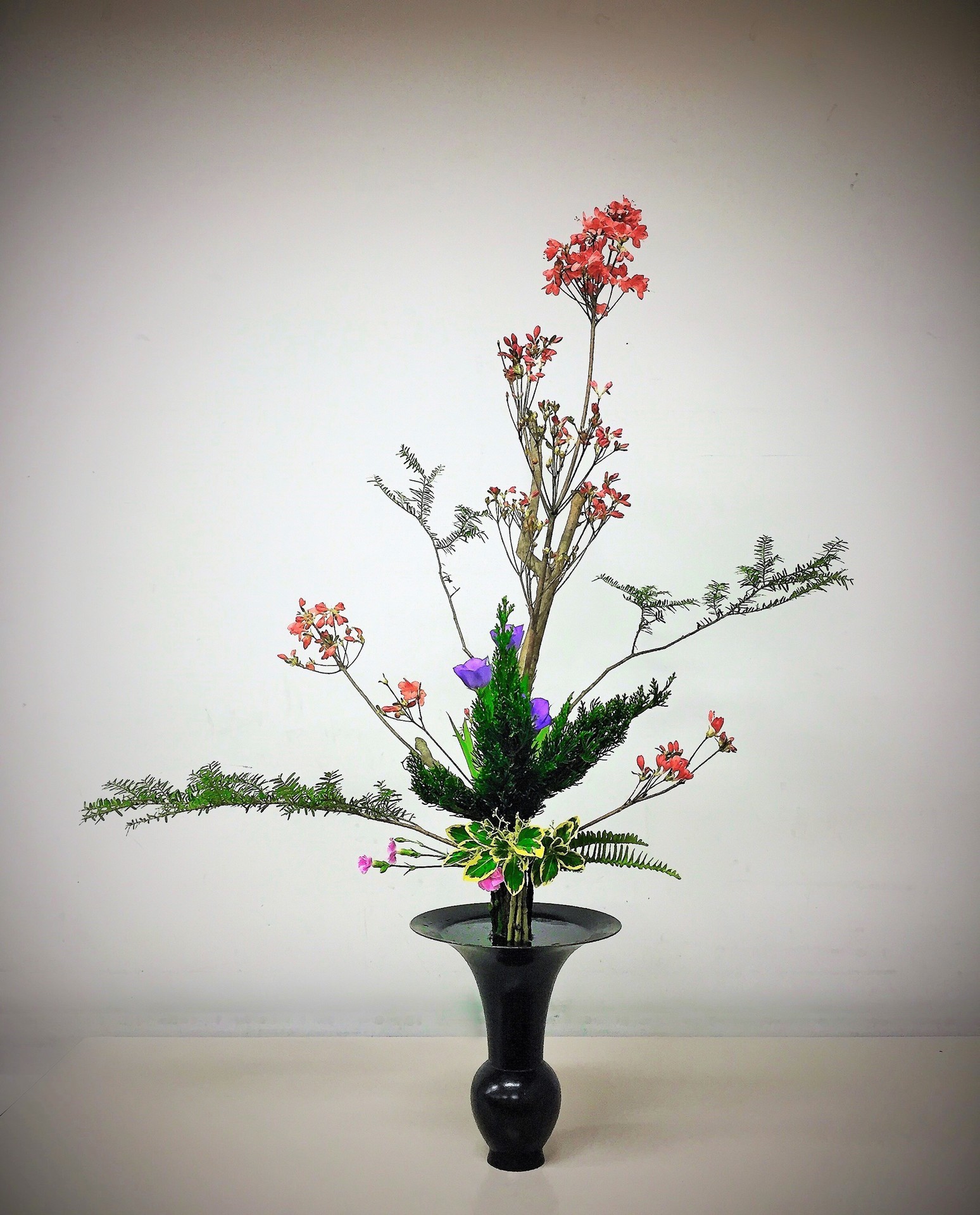 新しい季節 池坊 京焼 立花、生花 新風体 花瓶・フラワースタンド 